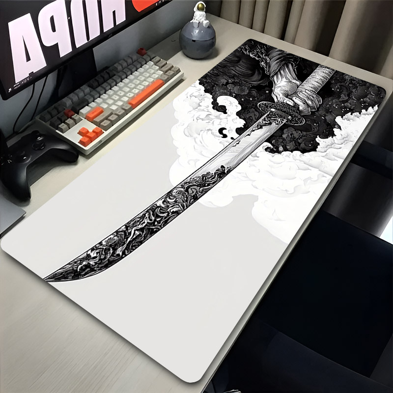 Bubble Sword Wand - Samurai-alfombrilla de ratón de Anime blanco