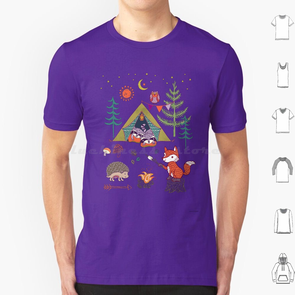 Kids Outdoor Fort - Camiseta Woodland Animals Campout para hombres,