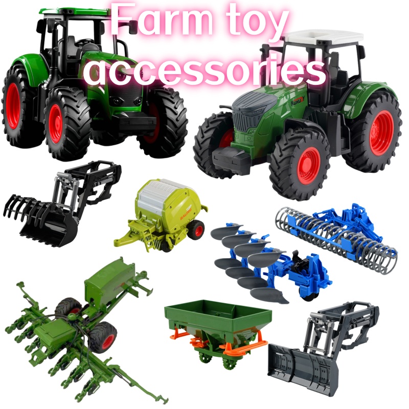 Kids Outdoor Entertainment - Tractor Agrícola Inercial 1:24 con Accesorios
