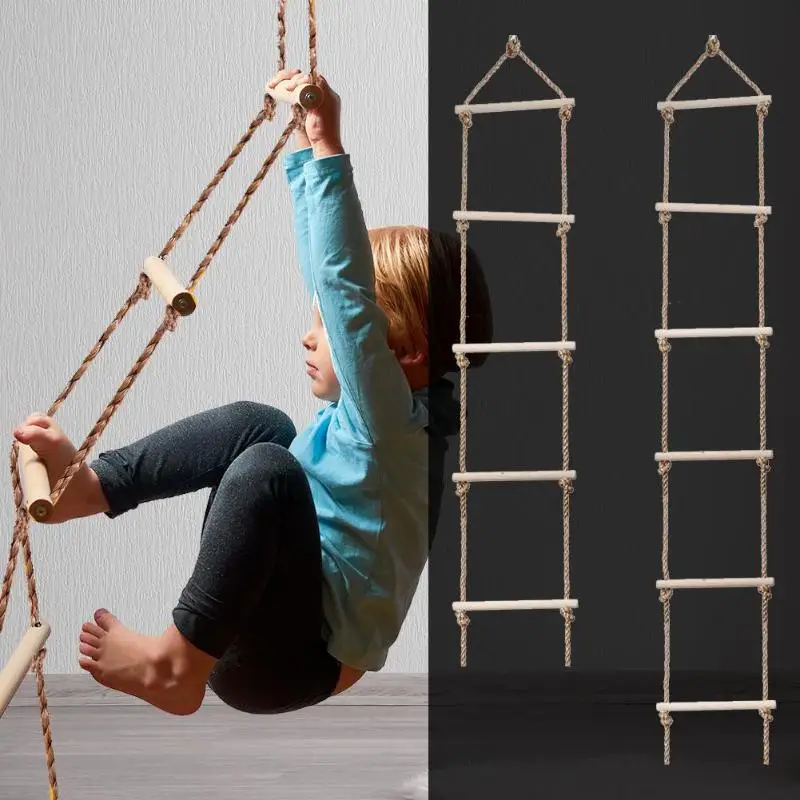 Kids Outdoor Climbing Equipment - Escalera de madera para actividades al
