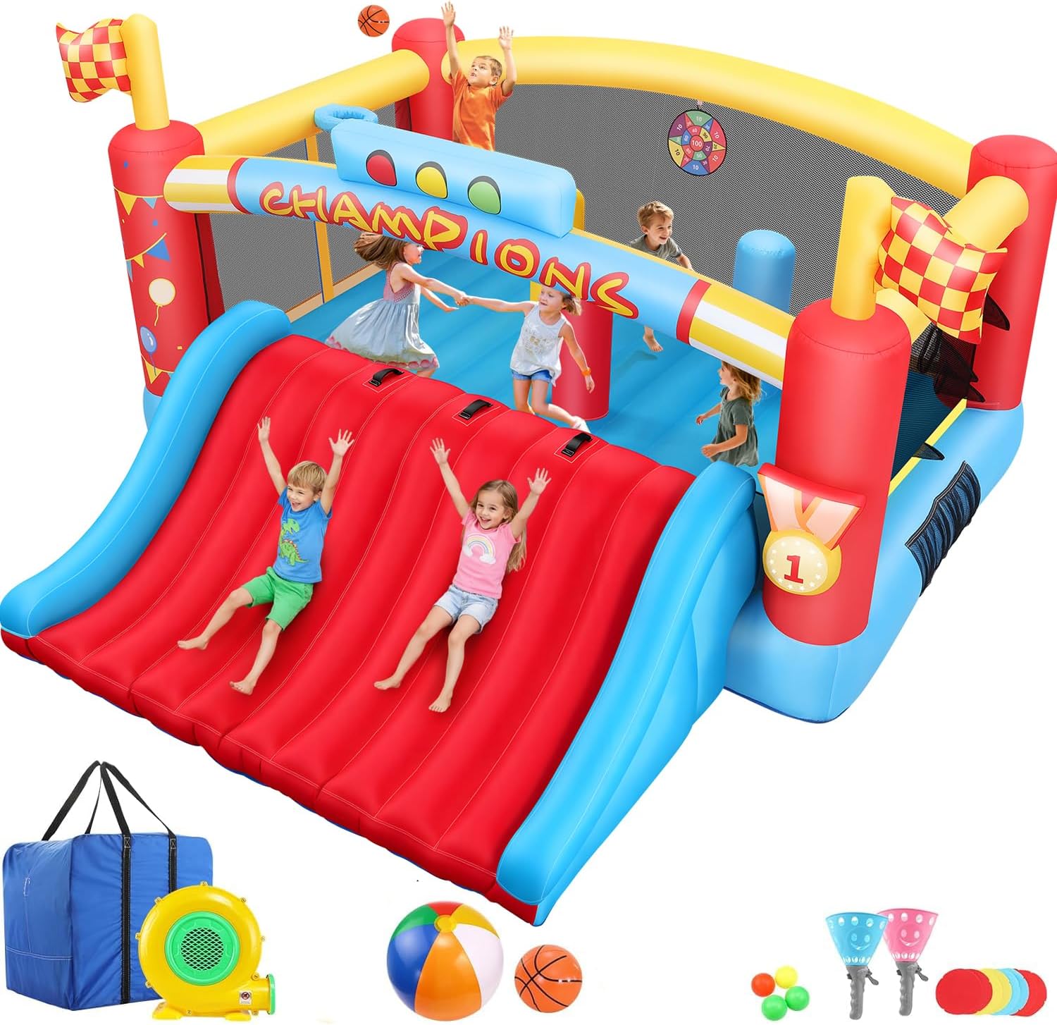 Kids Outdoor Basketball Hoop - Gran Casa de Brinco Inflable para