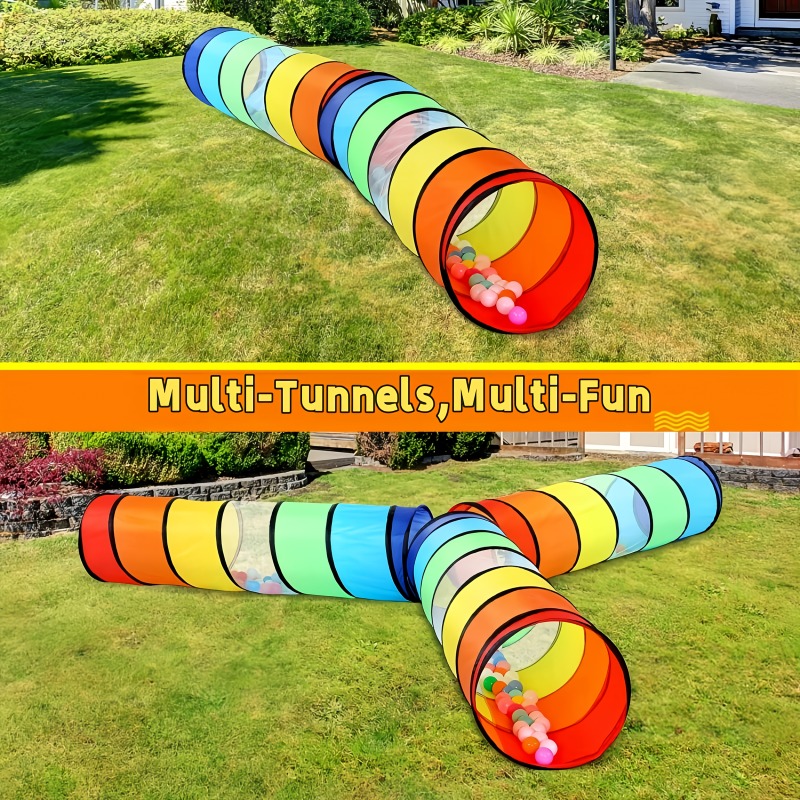 Kids Outdoor Play Tent - Túnel de gatillo colorido, malla transpirable,