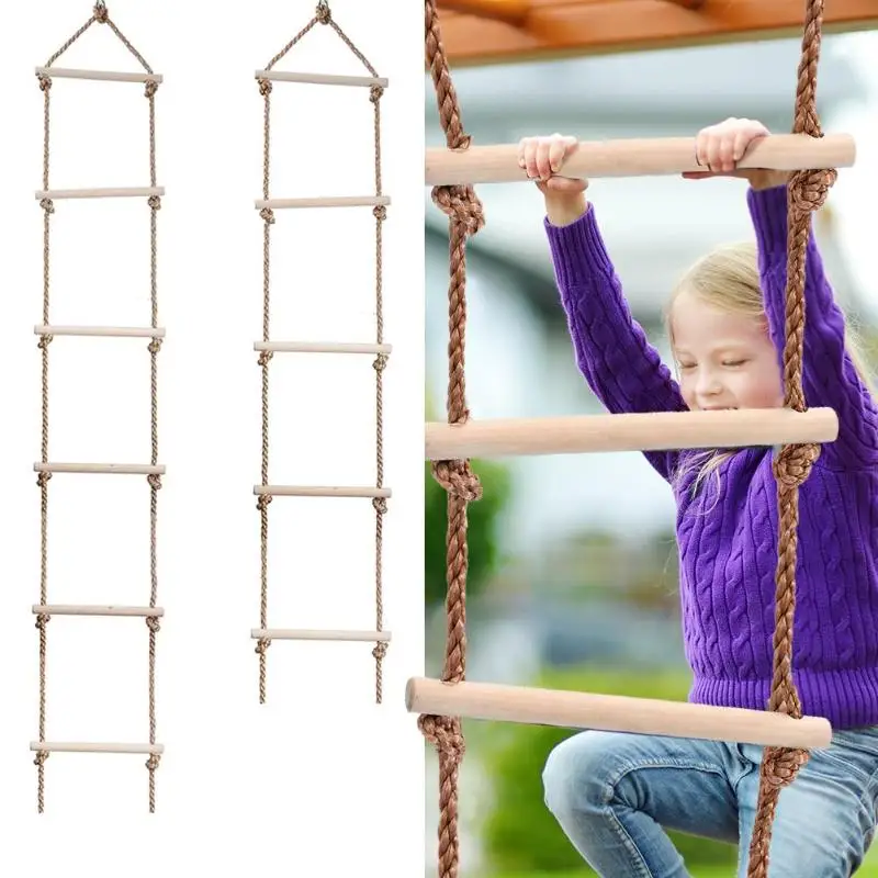 Escalera de madera para activi - Kids Outdoor Climbing Equipment reseña y precio