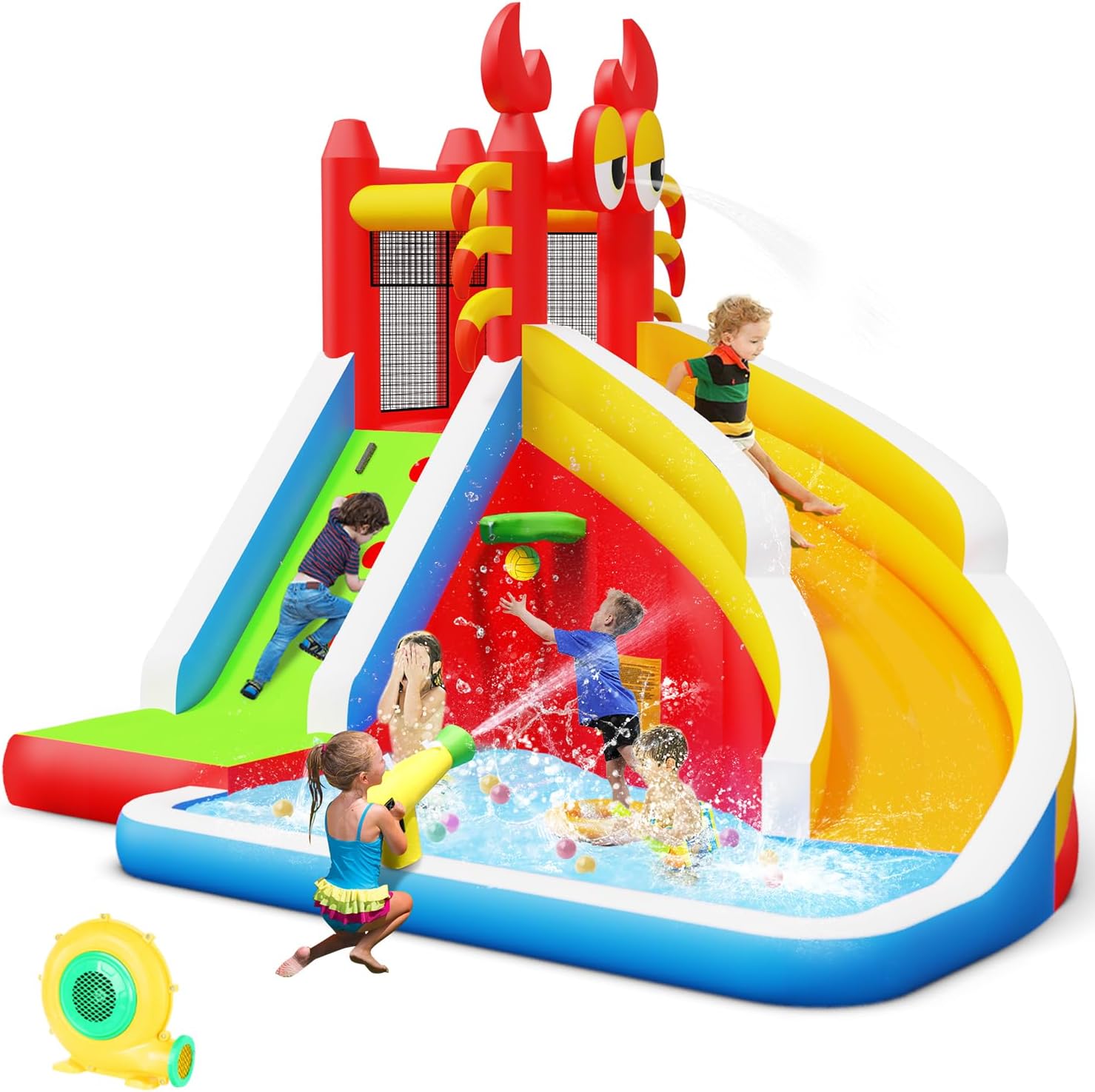 Gran Casa de Brinco Inflable c - Kids Outdoor Basketball Hoop reseña y precio