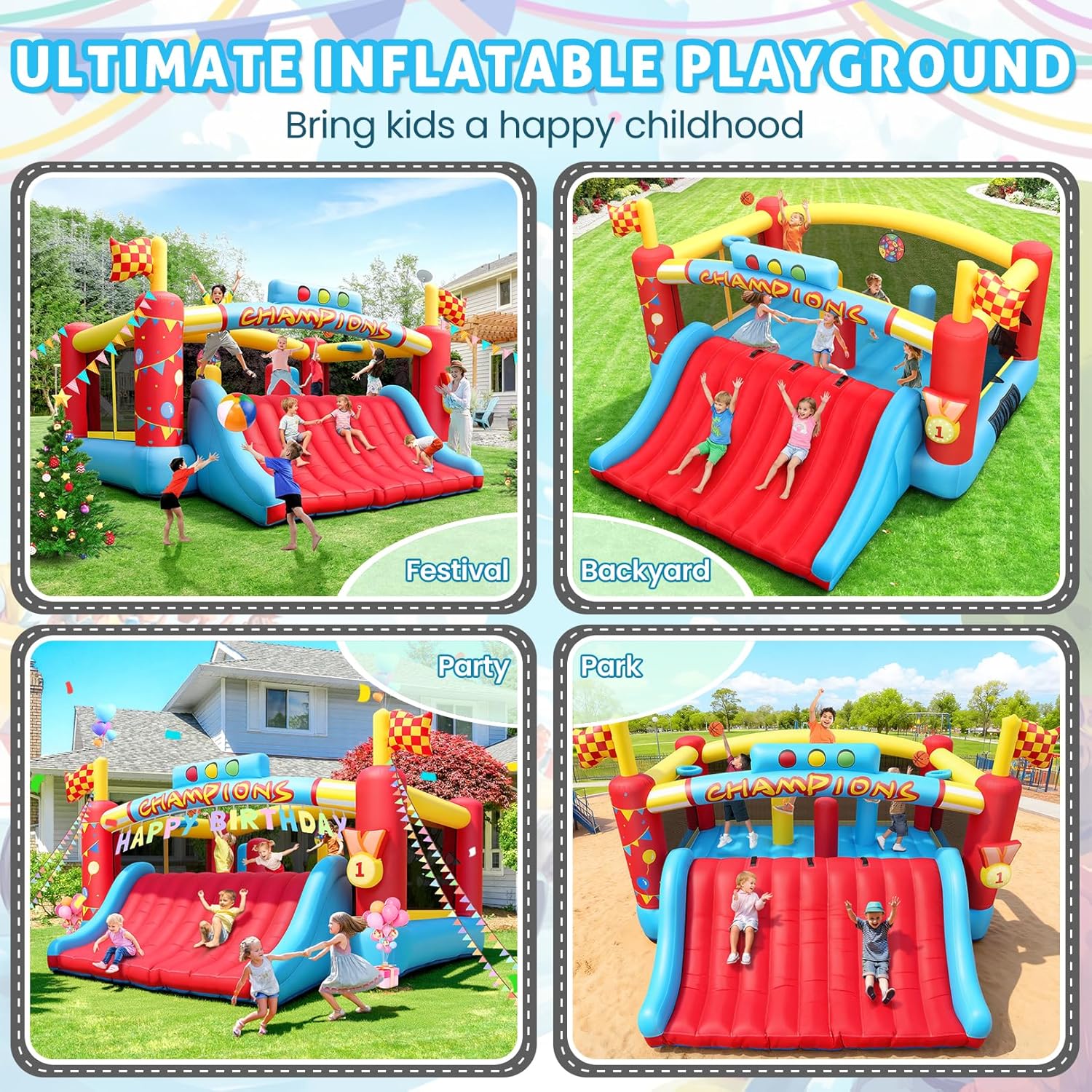 Gran Casa de Brinco Inflable p - Kids Outdoor Basketball Hoop reseña y precio
